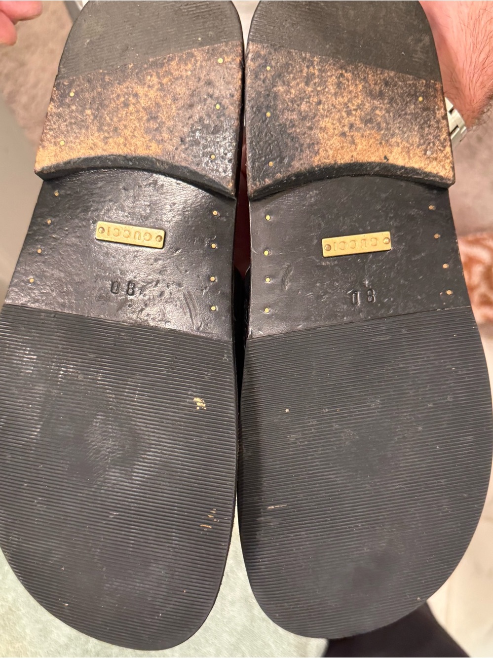 Gucci Black Embossed GG Slide Sandals - Picture 3 of 10